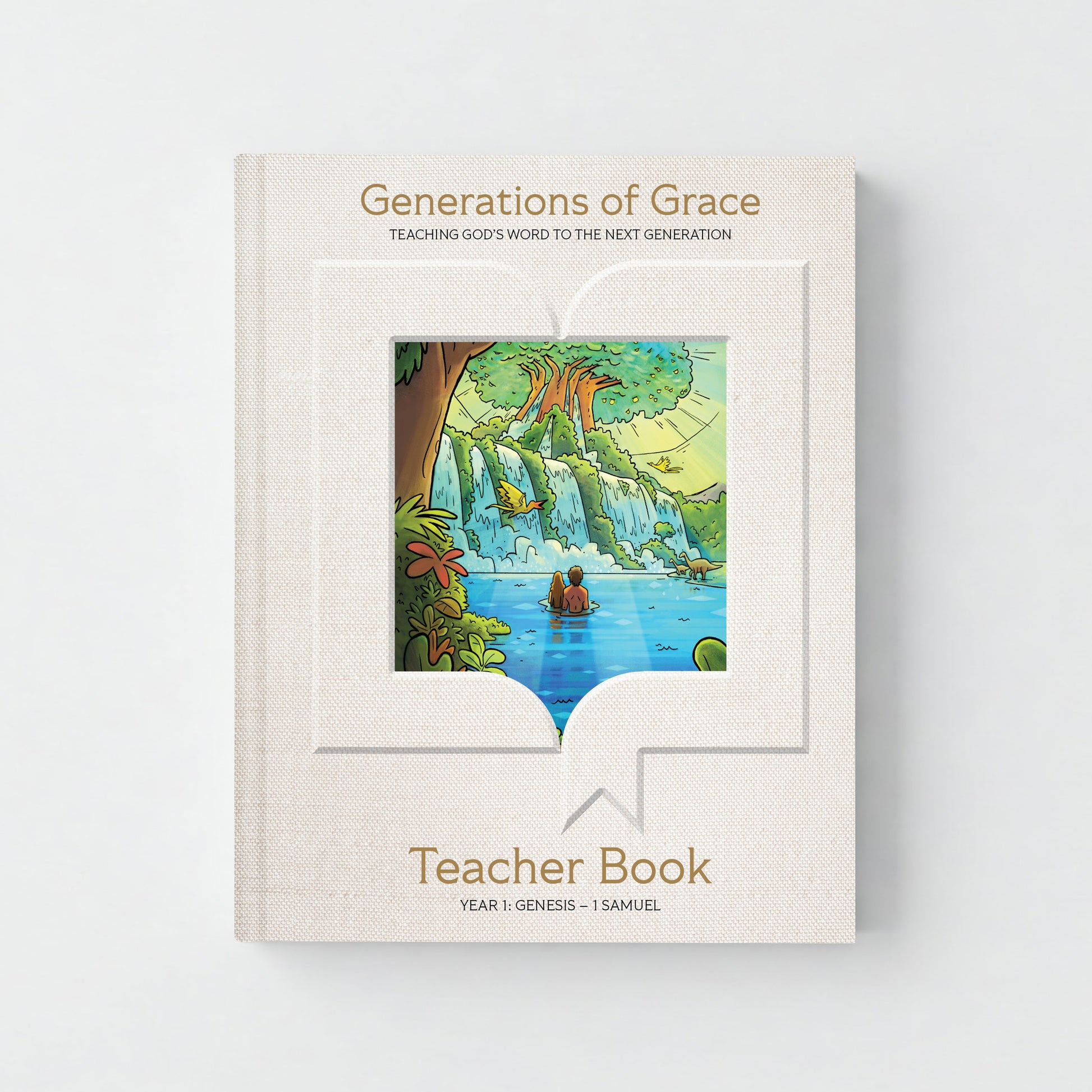 Educational book titled 'Generations of Grace Teacher Book Year 1' on a white background